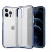 iPhone 12 Pro Max Compatible Case Cover With Heavy Duty Slim Tupoz - Clear and Navy