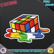 Melting Melted Rubik's Cube JDM Retro 70's 80's 90's Car Vinyl Decal Sticker 298