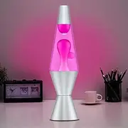 36cm Lava Lamp, Classic Liquid Motion Lamps with 30W Bulb & Aluminum Base, Table Lamp Night Light for Home Decor Living Room Office Bedroom, Pink Wax in Purple Water