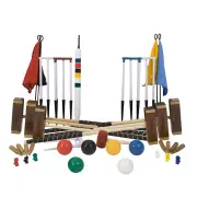 6 Player Championship Croquet Set with Square Head Mallets