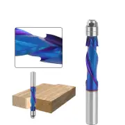 "1/2"" Shank Woodworking YK20 Carbide CNC Router Bit Blue Coated Compression Flush Trim Mill for Slotting and Trimming"