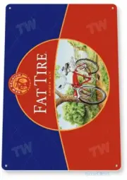 FAT TIRE 11X8 TIN SIGN BREW BAR PUB BREWING COMPANY AMBER ALE BOTTLE CAP