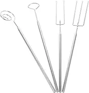 Alipis Cooking Essential 4pcs Stainless Steel Hot Pot Forks Dipping Tool for Fondue Cheese Fruit Baking Dinner