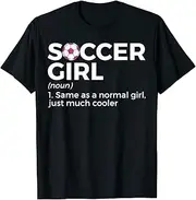 [X.Style] Soccer Girl Definition ds854 T-Shirt Black