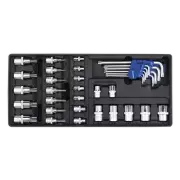 Tool Tray with TRX-Star Key, Socket Bit & Socket Set 35pc TBT08 Sealey New