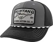 Mustang Embroidered Logo Cotton Twill Rope Hat Grey, Grey, One Size