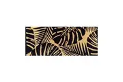 Solemate PVC Backed Coir Black Monstera 45x110cm Slimline Outdoor Doormat