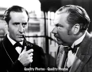 Sherlock Holmes wtih Pipe Basil Rathbone Watson Nigel Bruce 8.5x11" Photo Print