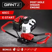 Giantz Post Hole Digger 65CC Motor Only Petrol Hand Engine Diggers E-start Red