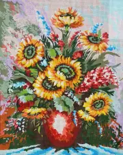 Needlepoint Tapestry Painted Canvas Gobelin 11461 - Flowers. 20"x24" CDA