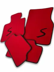 Red Floor Mats For MINI Cooper S One Countryman Tailored Carpets Set Emblem (for: Mini)