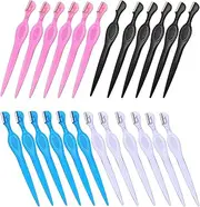 Gogogmee 24pcs Eyebrow Shaper Kit Stainless Steel Blades Abs Cover Compact for The-go