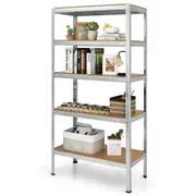 Costway 1.8m Steel Display Shelves Warehouse Storage Racking 5-Tier Adjustable Shelf Garage House Silver