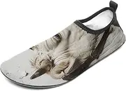 [BTCOWZRV] Water Shoes for Women Men Side View of Cow Water Sports Shoes Slip-on Breathable Lightweight Athletic Aqua Sock
