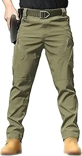 [Generic] Men's Waterproof Tactical Pant Water Resistant Ripstop Cargo Pants Outdoor Lightweight EDC Work Hiking Pants