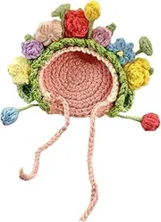 Garende Knitted Flower Headdress Cap Woolen Yarn for Stuffed Animals Toy Versatile