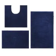 3 Pieces Bathroom Rugs, -Slip Chenille Bath Rug, Perfect Plush Carpet for6812