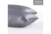 Luxury Pillowcase 2 Pack - 100% Pure Mulberry Silk on Both Sides - Charcoal