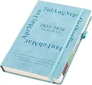 Academic Diary 2025 2026 Page a Day A5,Mid Year Planner Organiser Journal 2025/26 Day per Page,Daily and Monthly Planner from July 2025 to June 2026 (Blue)