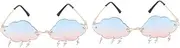 [Abaodam] 2 Pairs cloud sunglasses Photo Prop Sunglasses Funny Glasses 70s sunglasses clear sunglasses for women Party Cloud Glasses rimless sunglasses for women metal frame unique Toy man