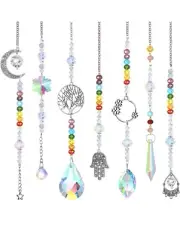 7 Pieces Suncatcher Crystals Colorful Hanging Suncatchers Charming Colors