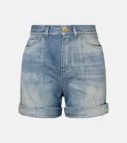 [Balmain] Balmain Patterned denim shorts UK 10 blue