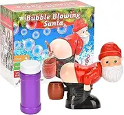 Christmas Santa Bubble Machine, Farting Bubble Blowers, Automatic Bubble Maker with Music and Lights, Creative Santa Blowing Bubble Toy, for Kids & Prank Gifts (1/2PCS)