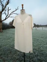 Pale Apricot Lightweight Embroidered Yoke Long Tunic NEW LOOK Plus Size 22 BNWT