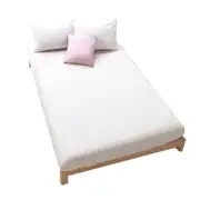 All Size Poly Cotton Fitted Sheet Bedding With Pillowcase White