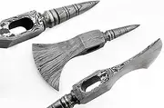 Handmade Damascus Steel Viking Axe Hatched Head