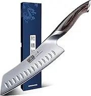HOSHANHO 7 Inch Japanese Chef Knife, Ultra Sharp High Carbon Stainless Steel Kitchen Knife, Professional Santoku Knives with Ergonomic Pakkawood Handle