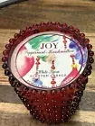 Bath Body Works White Barn JOY PEPPERMINT MARSHMALLOW 6oz Candle Red Hobnail