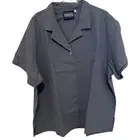 NEW Big Bud Press Linen Blend Pantry Button Up Top Blue Shirt Unisex 3XL Relaxed