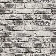 Anmon Gray Brick Wallpaper Faux Textured Brick Wall Paper,Black Brick Peel and Stick Wallpaper 17.7" x 118",Self Adhesive Vinyl Film Removable Wallpaper Fireplace Kitchen Backsplash Decor