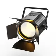 200W COB LED Par Lights DMX Stage DJ Warm/Cool White Fresnel Light w/Barn Door