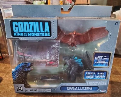 Godzilla Et Rodan Playset King Of The Monsters Figures 7 Piece Battle Toy New