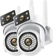 1/4PCS 8MP WiFi Camera IP Outdoor 8X Zoom 5G Security Monitor AI Smart Tracking Surveillance Cameras 6MP Two-Way Audio(E/U,8MP 64G Card 2PCS)