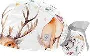 [YTYVAGT] 2-Pc,Gourd-Shaped Working Cap,Fisherman Hat with Buttons and Cotton Sweatband,Balloon Deer and Bunny