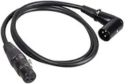 Right Angle Male to Female XLR Cable, Microphone Cord, DMX Signal Wire Cord for Equilibrium/Mixer/Amplifier (1 Meter = 3.2 Feet)