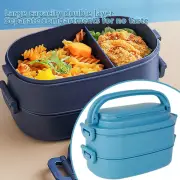 Double Layer Compartment Meal Box Microwave Safe Sealed Meal Case Kids wuKYn