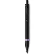 Parker IM Professional Ballpoint Pen Satin Black Vibrant Ring Gift Box (Purple)