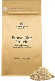 Pure Original Ingredients Brown Rice Vegan Protein Powder (1 lb) Sprouted Brown Rice, Gluten Free, Shakes & Smoothies