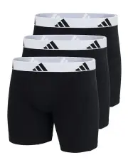 [Adidas] Active Flex Cotton Boxer 3 Pack in Black/White Band