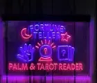 Psychic Fortune Teller Palm Tarot Reader Display Led Lamp Neon Signs USB Powe...