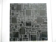 Crystal glass mosaic tiles - Kitchen splash back/Bathroom feature walls - black