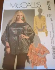 McCall’s 5557 Flowing Belted Tunics Plus Size 18 20 22 24 Tunic With Belt