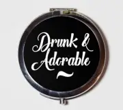 Drunk Adorable Funny Bachelorette Compact Mirror Make Up Pocket Mirror Cosmetics