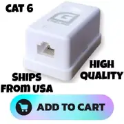 1-Port CAT6 RJ45 Keystone Jack Surface Mount Box SMB White Compact 12 pcs Box