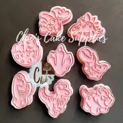 Dinosaur Themed Cookie Cutter With Embossers, 16 pieces Set