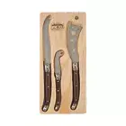 3pc Chateau Laguiole Stainless Steel Cheese/Pate Knife Cutlery Set Wooden Brown